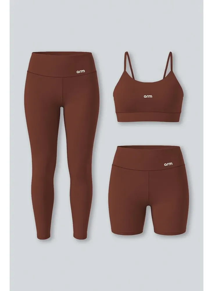 Kit Conjunto Fitness Legging, Short PowerSlim e Top Alça Arm Fitness