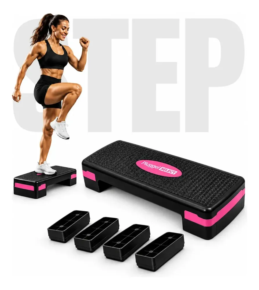 Step Academia Profissional Pluggei Select com 3 Níveis de Altura